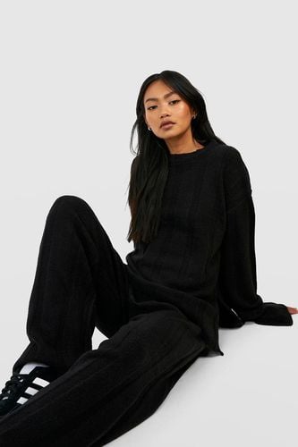 Womens Soft Knit Wide Rib Jumper And Flares Knitted Co-ord - - 10 - boohoo - Modalova