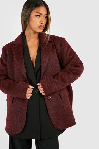 Womens Oversized Textured Wool Blazer - 10 - boohoo - Modalova