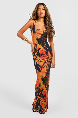 Womens Tropical Mesh Printed Maxi Dress - - 12 - boohoo - Modalova