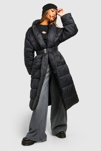 Womens Belted Duvet Puffer Jacket - - 10 - boohoo - Modalova