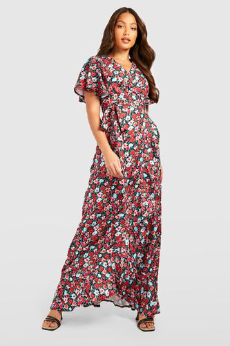Womens Tall Floral Wrap Ruffle Maxi Dress - - 10 - boohoo - Modalova