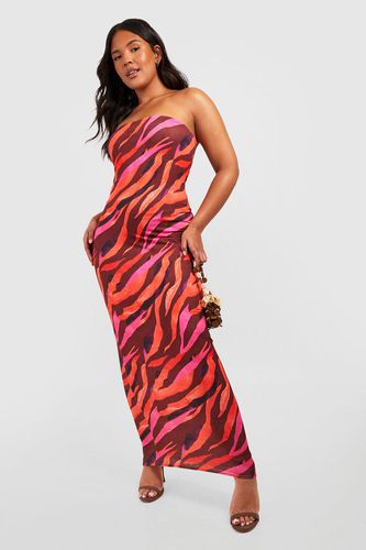 Womens Plus Jersey Zebra Bandeau Maxi Dress - - 18 - boohoo - Modalova