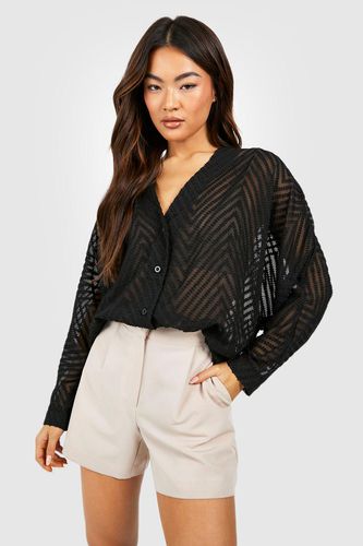 Womens Textured Relaxed Fit Volume Sleeve Blouse - - 8 - boohoo - Modalova