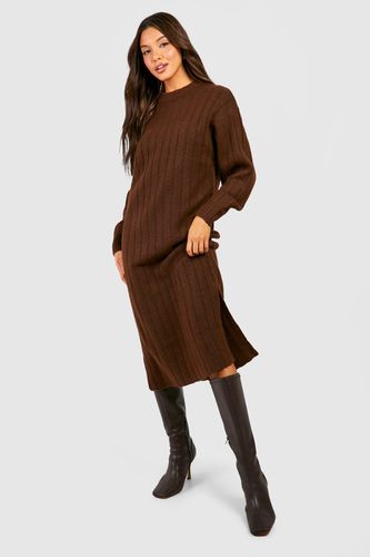 Womens Chunky Rib Soft Knitted Midi Dress - - 14 - boohoo - Modalova
