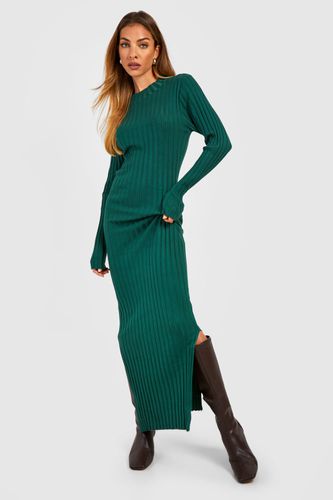 Womens High Neck Rib Knitted Maxi Dress - - 10 - boohoo - Modalova