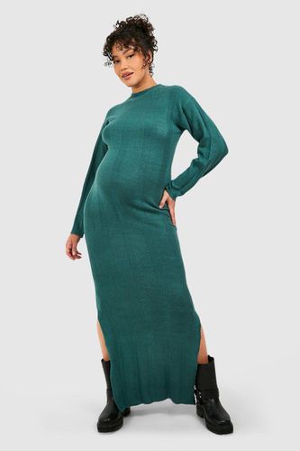 Womens Maternity Wide Rib Knitted Maxi Dress - - 12 - boohoo - Modalova