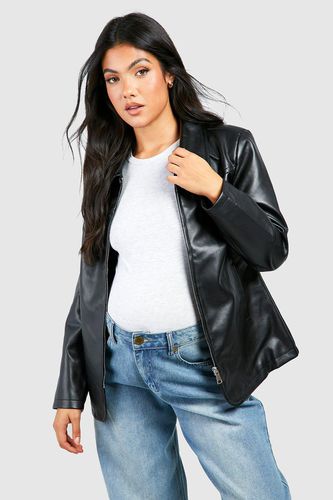 Womens Maternity Faux Leather Boxy Jacket - - 10 - boohoo - Modalova