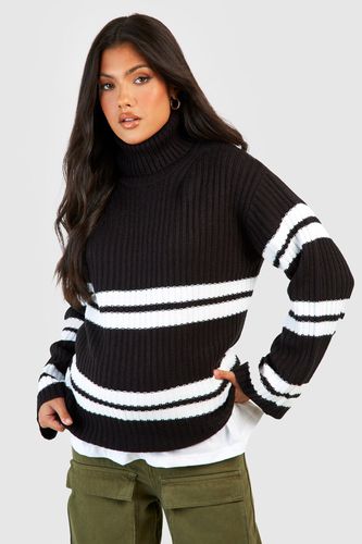 Womens Maternity Cowl Neck Stripe Jumper - - S - boohoo - Modalova