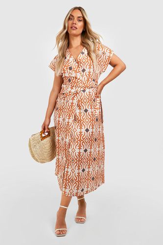 Womens Wrap Printed Midaxi Dress - - 8 - boohoo - Modalova