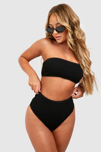 Womens Premium Crinkle High Waisted Bikini Brief - - 12 - boohoo - Modalova