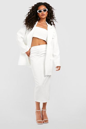 Womens Ruched Front Tailored Midaxi Skirt - - 12 - boohoo - Modalova