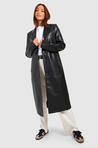 Womens Tall Faux Leather Longline Jacket - - 6 - boohoo - Modalova