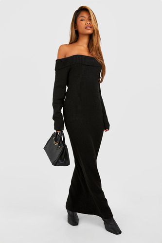 Womens Soft Knit Bardot Maxi Jumper Dress - - XL - boohoo - Modalova