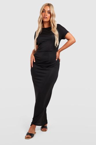 Womens Plus Rib Oversized Rouched Maxi Dress - - 18 - boohoo - Modalova