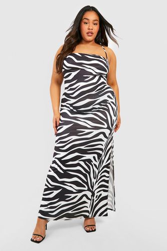 Womens Plus Zebra Slinky Cowl Maxi Dress - - 20 - boohoo - Modalova