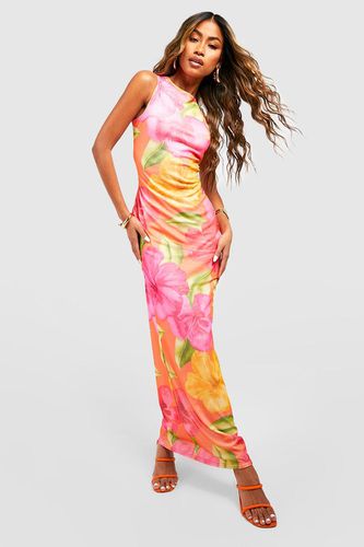 Womens Floral Print Tie Low Back Maxi Dress - - 14 - boohoo - Modalova
