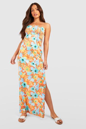 Womens Tall Floral Shirred Bandeau Maxi Dress - - 8 - boohoo - Modalova