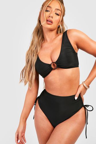 Womens Tummy Control O-ring Ruched Bikini Set - - 12 - boohoo - Modalova