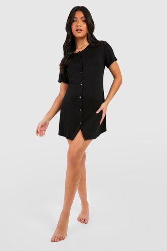 Womens Maternity Peached Jersey Button Down Nightie - - 10 - boohoo - Modalova