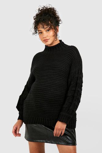 Womens Maternity Premium Chunky Knit Roll Neck Jumper - - M - boohoo - Modalova