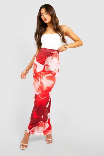 Womens Blurred Floral Slip Maxi Skirt - - 10 - boohoo - Modalova