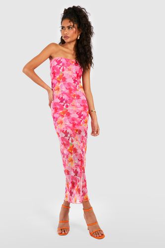 Womens Floral Mesh Bandeau Maxi Dress - - 12 - boohoo - Modalova