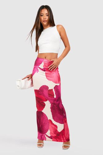 Womens Slinky Floral Slip Maxi Skirt - - 8 - boohoo - Modalova