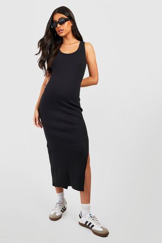 Womens Maternity Premium Rib Split Midaxi Dress - - 8 - boohoo - Modalova