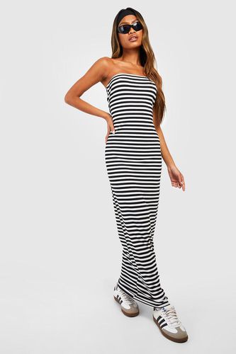 Womens Stripe Rib Bandeau Maxi Dress - - 18 - boohoo - Modalova