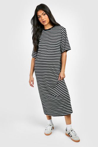 Womens Maternity Jersey Stripe Midi T-shirt Dress - - 12 - boohoo - Modalova