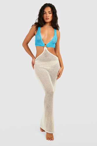 Womens Crochet Knit O-ring Beach Maxi Dress - - M - boohoo - Modalova