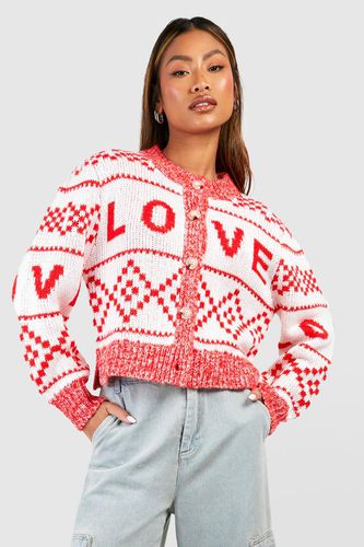 Womens Love Vintage Look Soft Knit Cardigan - - M - boohoo - Modalova