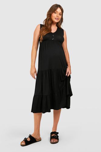 Womens Maternity Button Down Smock Midi Dress - - 10 - boohoo - Modalova
