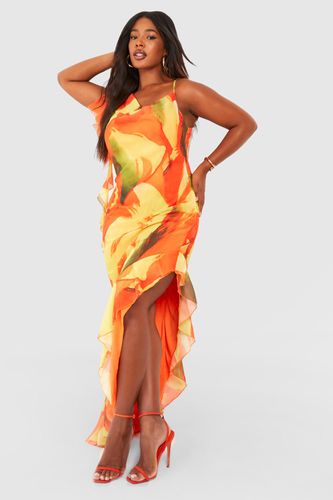 Womens Plus Printed Ruffle Maxi Dress - - 16 - boohoo - Modalova
