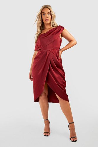 Womens Plus Satin Corset Shoulder Wrap Midi Dress - - 20 - boohoo - Modalova