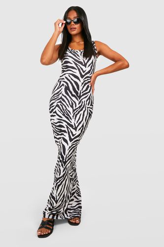 Womens Zebra Print Maxi Dress - - 8 - boohoo - Modalova