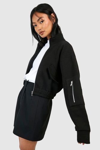 Womens Pocket Sleeve Detail Bomber Jacket - - 10 - boohoo - Modalova