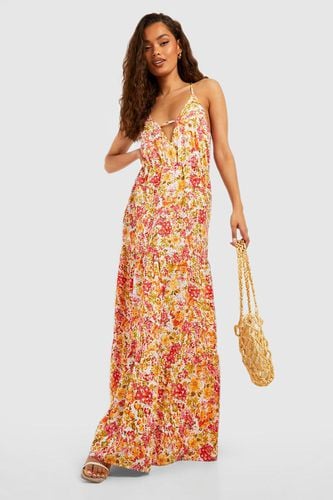 Womens Floral Strappy Maxi Dress - - 10 - boohoo - Modalova