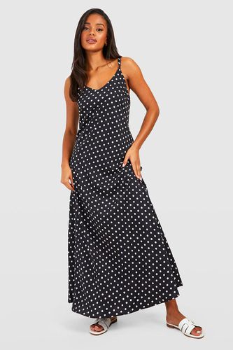 Womens Spot Print Strappy Maxi Dress - - 10 - boohoo - Modalova