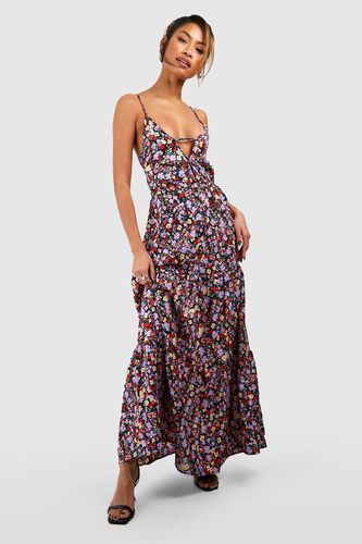 Womens Floral Strappy Maxi Dress - - 12 - boohoo - Modalova