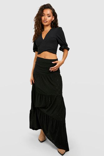 Womens Broderie Prairie Maxi Skirt - - 10 - boohoo - Modalova