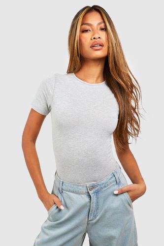 Womens Basic Cotton T-shirt Bodysuit - - 10 - boohoo - Modalova