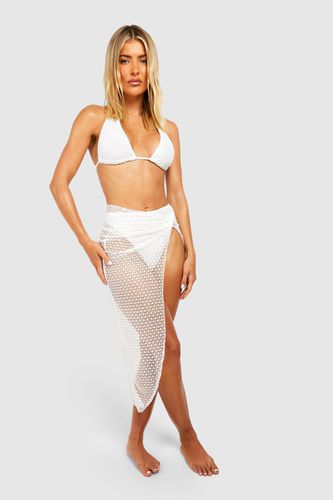 Womens Textured Crochet Knot Beach Maxi Skirt - - M - boohoo - Modalova