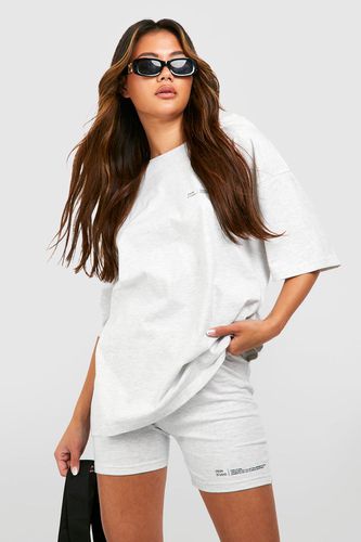 Womens Dsgn Studio Text Slogan Oversized T-shirt And Cycling Short Set - - XS - boohoo - Modalova