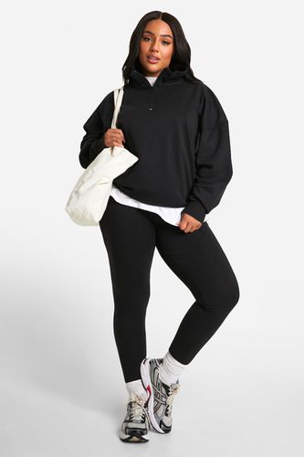 Womens Plus Oversized Half Zip Sweatshirt And Legging Set - - 20 - boohoo - Modalova