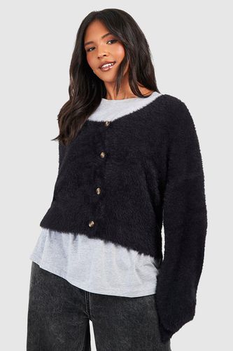 Womens Plus Fluffy Knit Cardigan - - 20-22 - boohoo - Modalova