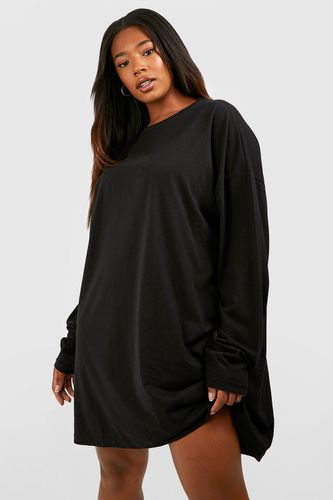 Womens Plus Cotton Long Sleeve T-shirt Dress - - 16 - boohoo - Modalova