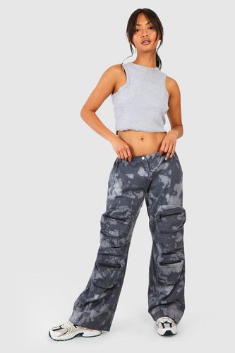 Womens Acid Wash Multi Pocket Cargo trousers - - 10 - boohoo - Modalova