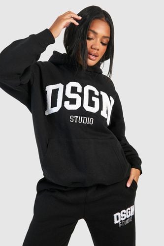 Womens Dsgn Studio Towelling Applique Oversized Hoodie - - L - boohoo - Modalova