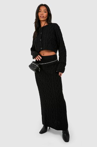 Womens Petite Cable Knit Maxi Skirt - - L - boohoo - Modalova